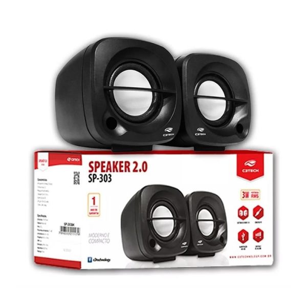 Caixa de som speaker 2.0 SP-303BK C3Tech - Image 2
