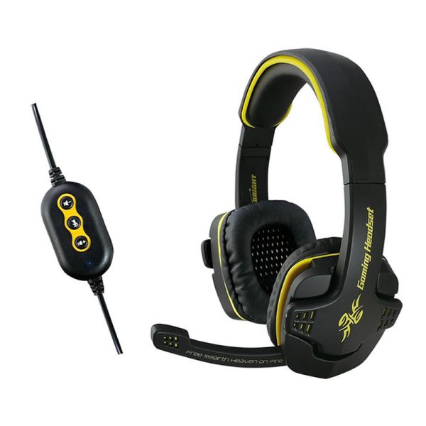 Fone de ouvido Headset gamer 7.1 conexão USB cabo 1,8m preto e amarelo Bright - 0354 - Image 3