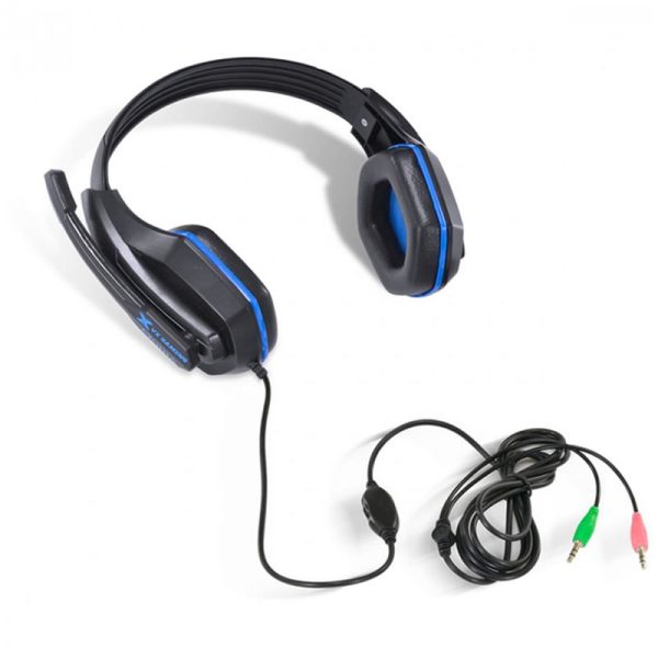 Fone headset gamer VX Gaming Ogma P2 stereo com microfone - Preto e Azul - Image 3