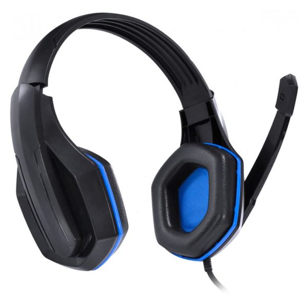Fone headset gamer VX Gaming Ogma P2 stereo com microfone - Preto e Azul