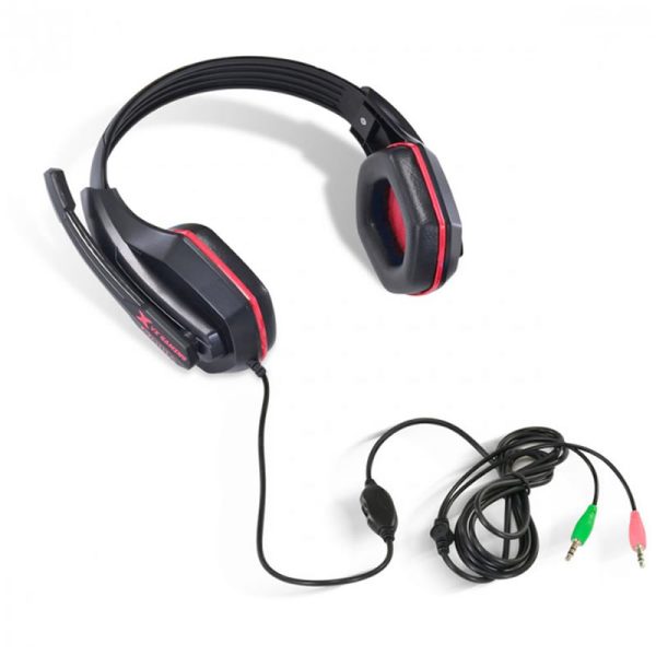 Fone headset gamer VX Gaming Ogma P2 stereo com microfone - Preto e Vermelho - Image 3