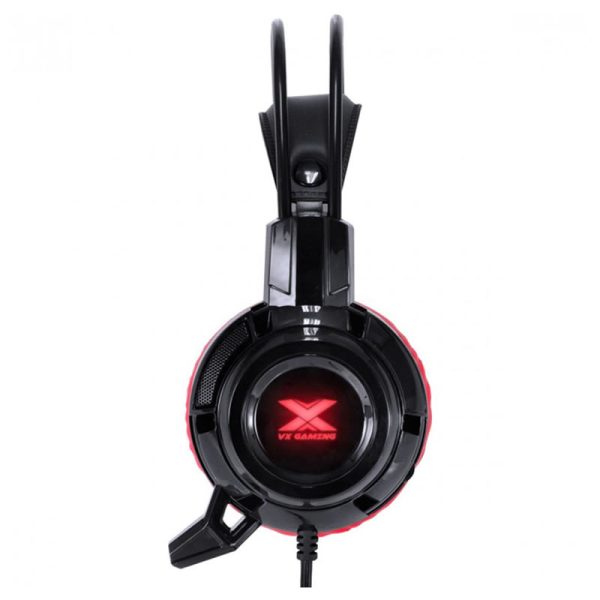 Fone headset VX Gaming Taranis V2 P2 com microfone - Preto e Vermelho - Image 3