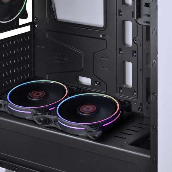 Gabinete mid-tower Nova Plus branco com 3 fans LED RGB lateral em acrílico - NOVBRRGB3FCA - Image 7