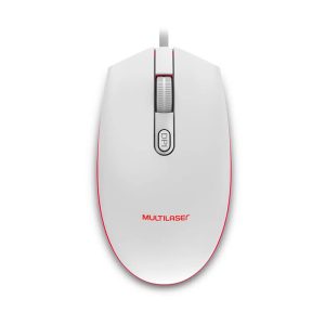 Mouse gamer Multilaser 2400DPI LED branco - MO299