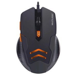 Mouse gamer Multilaser 3200DPI 6 botões preto/laranja com Mouse Pad - MO274