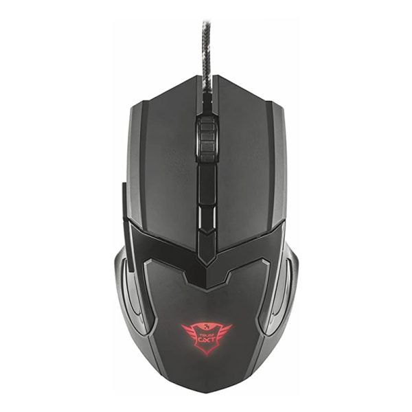 Mouse gamer Trust GXT 101 GAV, LED multicolor, 4800DPI, 6 botões, preto - 21044