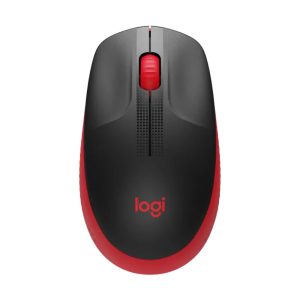 Mouse sem fio Logitech M190 vermelho e preto