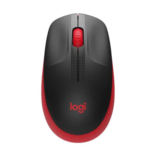 Mouse sem fio Logitech M190 vermelho e preto
