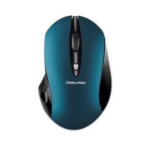 Mouse sem fio Movitec OMW-04 1000-1600 DPI preto e azul petróleo