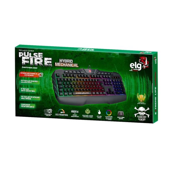 Teclado Gamer ELG Hybrid Mechanical Pulse Fire TGHMPF, Iluminação Backlight Customizável - Image 3