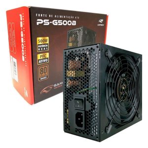 Fonte gamer C3Tech ATX 500W real, 80Plus bronze, PFC ativo, bivolt automático - PS-G500B
