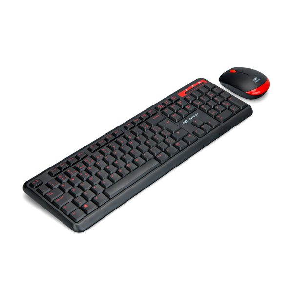 Kit Teclado e Mouse sem fio C3Tech, nano receptor USB, ABNT2, Preto/Vermelho - K-W100BK - Image 2