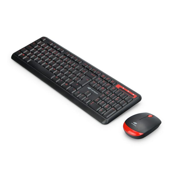 Kit Teclado e Mouse sem fio C3Tech, nano receptor USB, ABNT2, Preto/Vermelho - K-W100BK - Image 3