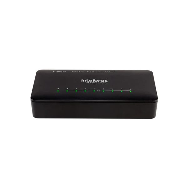 Switch Intelbras SF 800 Vlan Ultra, 8 portas, RJ45 10/100Mbps, Anti-surto