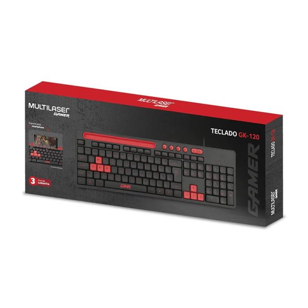 Teclado GK120 Preto/Vermelho com suporte de smartphone - TC266 - Image 5