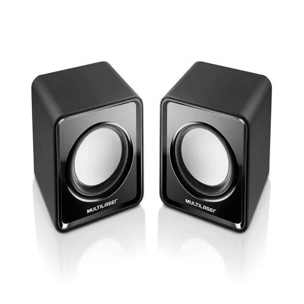 Caixas de Som 2.0 3w Rms Alimentação Usb Conexão P2 Controle de Volume Som Estéreo Preto - SP144 - Image 2