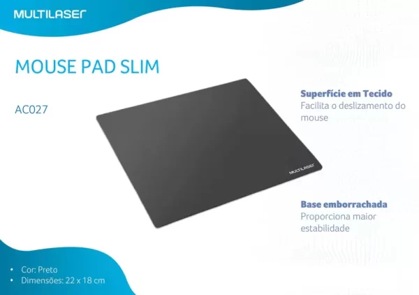 Ac.desktop mouse pad slim preto - ac027 - Imagem 3