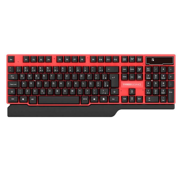 Combo Kross Teclado e Mouse USB, Sem Fio, Elegance - KE-KM553V1 Preto/Vermelho - Image 2