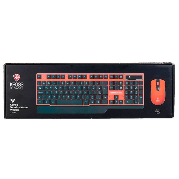Combo Kross Teclado e Mouse USB, Sem Fio, Elegance - KE-KM553V1 Preto/Vermelho - Image 6