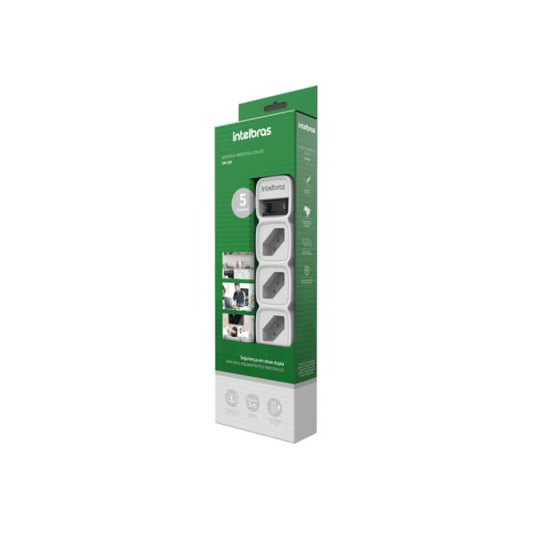 Filtro De Linhas Intelbras Epe 205 Pt 5 Tomadas 1 Metro Branco Bivolt - Image 4