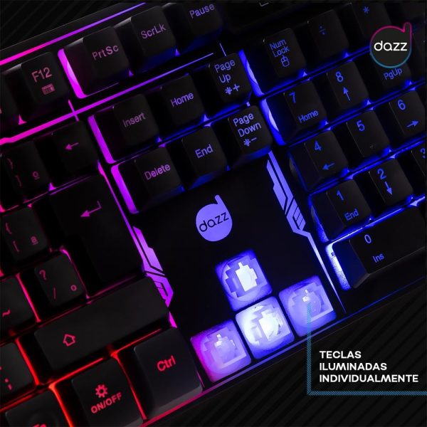 Teclado Gamer Dazz Rapid Fire Revolution, LED Rainbow, Anti-Ghosting, ABNT2 - 625203 - Image 3