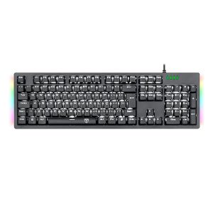Teclado Mecânico Gamer T-Dagger Bermuda, LED Branco com Underglow Rainbow, Switch Blue, ABNT2, Preto - T-TGK312-BL