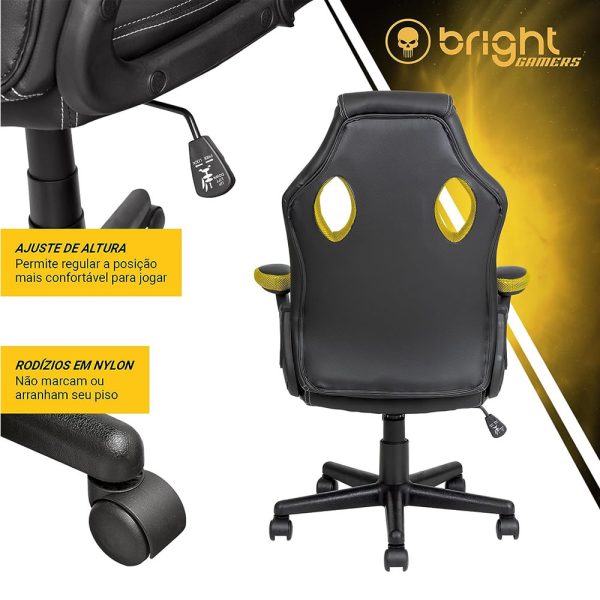 Cadeira Gamer Bright Preto/Amarelo - Image 4