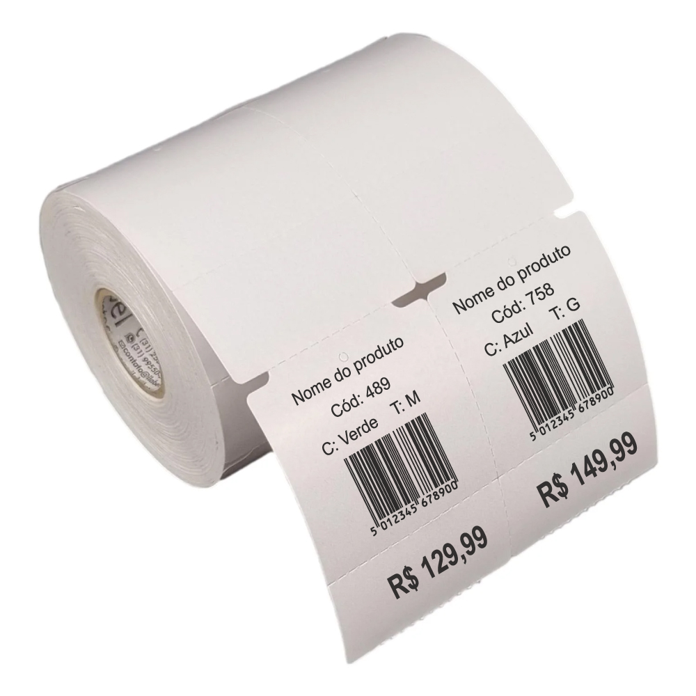 Etiqueta Tag Roupa 50x75mm (2 Colunas) 1 Picote S/ribbon Mdf