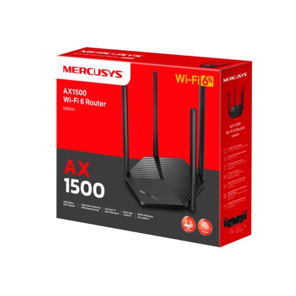 Roteador Mercusys Mr60x, Wifi, 6 Ax1500 Dual Band, Gigabit - Image 2