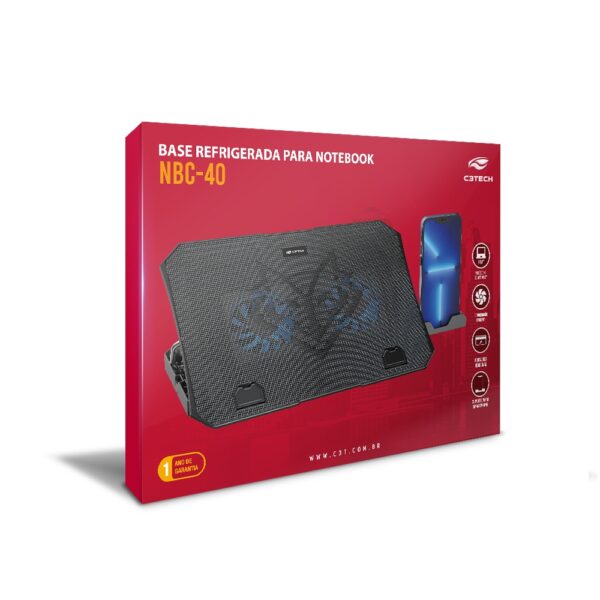 Base Para Notebook 15,6 NBC-40BK C3Tech