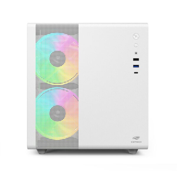 Gabinete C3tech Gaming Aquarius Mt-g710wh, Mini Tower, Micro Atx, Lateral Em Vidro, Branco - Image 2