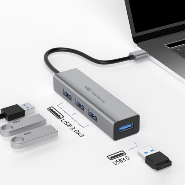 Hub Usb C3tech 3.0 4 Portas Hu-340gy Cinza