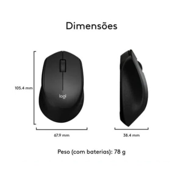 Mouse Sem Fio Logitech M280 e Pilha Inclusa Preto